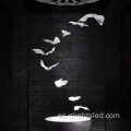 Estilo moderno diseñado a personalizado con forma de pájaro led de lámpara de lámparas de vidrio decorativo